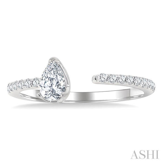 ASHI Pear Shape Diamond Fashion Open Ring 377F4PPFGWG-PR