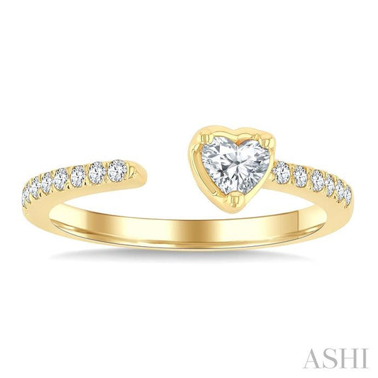 ASHI Heart Shape Diamond Fashion Open Ring 377F4PPFGYG-HT