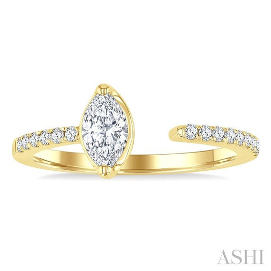 ASHI Marquise Shape Diamond Fashion Open Ring 377F4PPFGYG-MQ