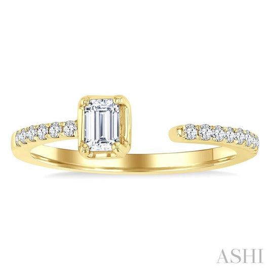 ASHI Emerald Shape Diamond Fashion Open Ring 377F4PPFGYG-OC
