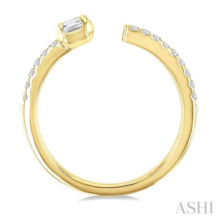 ASHI Emerald Shape Diamond Fashion Open Ring 377F4PPFGYG-OC