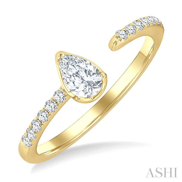 ASHI Pear Shape Diamond Fashion Open Ring 377F4PPFGYG-PR