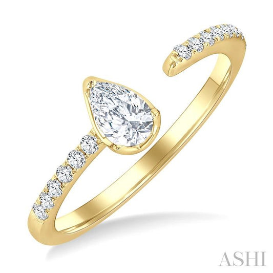 ASHI Pear Shape Diamond Fashion Open Ring 377F4PPFGYG-PR