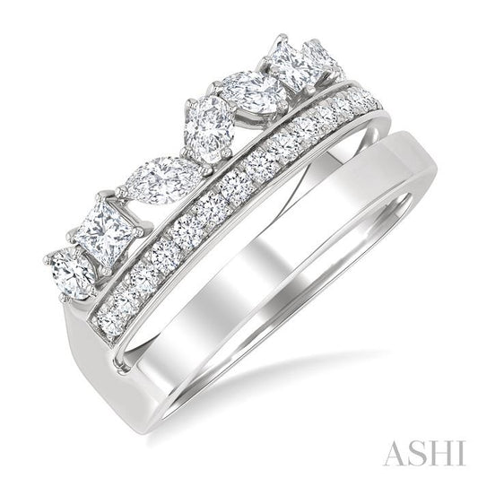 ASHI Mixed Shape Diamond Fashion Wide Band 377J0PPFGWG-1.15