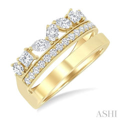 ASHI Mixed Shape Diamond Fashion Wide Band 377J0PPFGYG-1.15