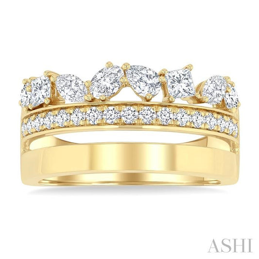 ASHI Mixed Shape Diamond Fashion Wide Band 377J0PPFGYG-1.15