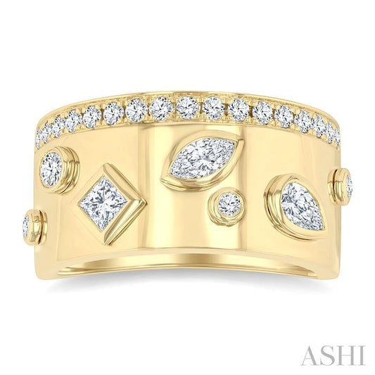 ASHI Mixed Shape Diamond Fashion Wide Band 377L2PPFGYG
