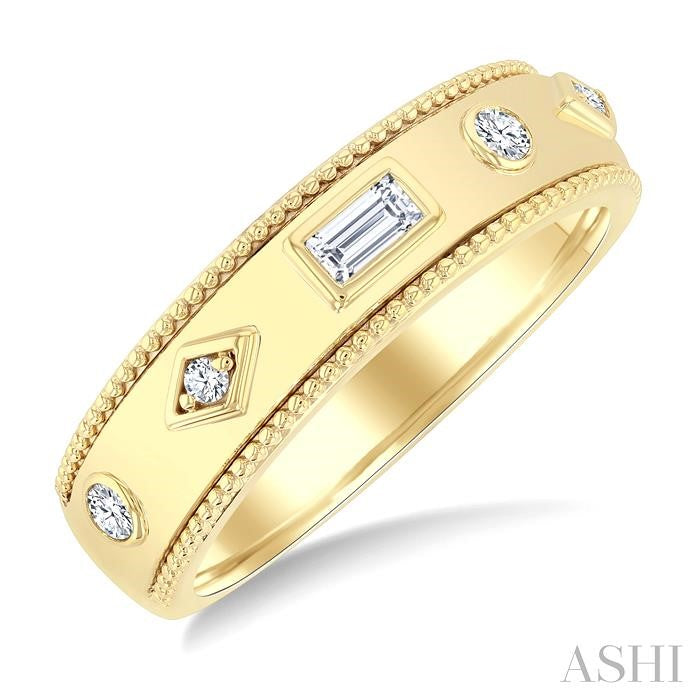 ASHI Mixed Shape Bezel Set Diamond Fashion Band 377W8PPFGYG
