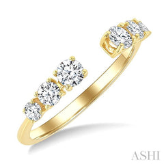 ASHI Graduated Diamond Fashion Open Ring 377X3PPFGYG