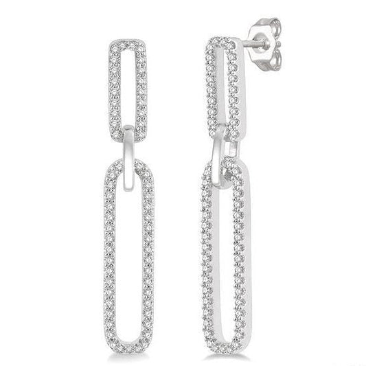 Parkplace Jewelers Paper Clip Diamond Fashion Long Earrings 660E5PPFHERWG