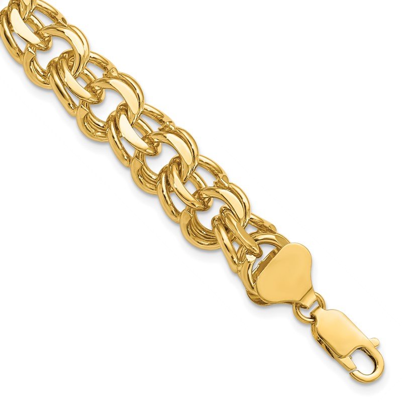 Quality Gold 14k Double Link Charm Bracelet DO509