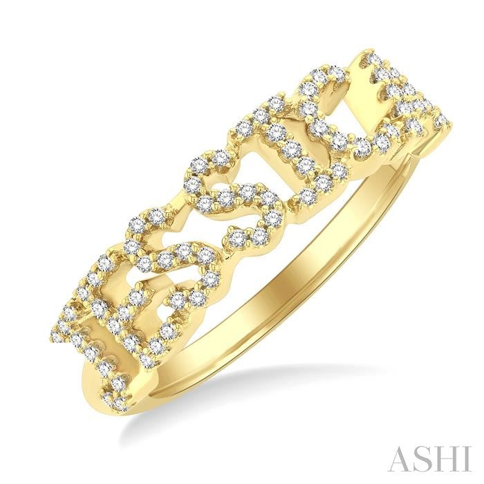 ASHI Block 'JESSICA' Diamond Name Ring 378D6PPTSYG