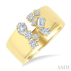 ASHI Bold Mixed Shape Diamond Fashion Open Band 378E2PPFGYG