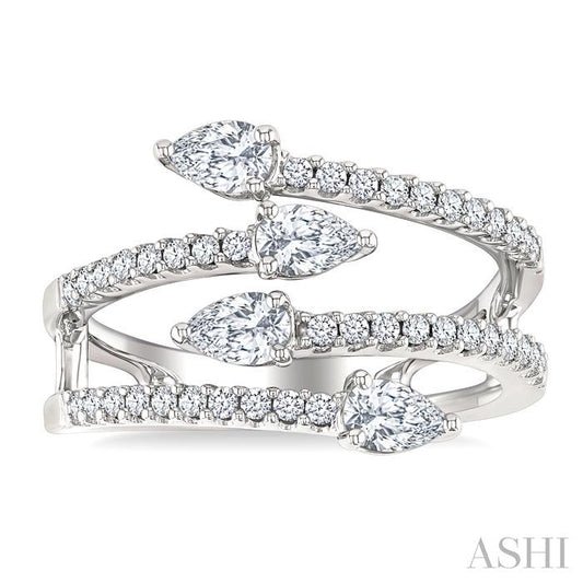 ASHI Pear Shape Diamond Fashion Open Ring 378G2PPFGWG