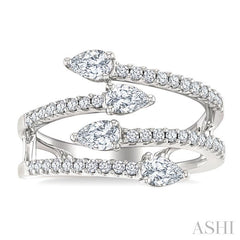 ASHI Pear Shape Diamond Fashion Open Ring 378G2PPFGWG