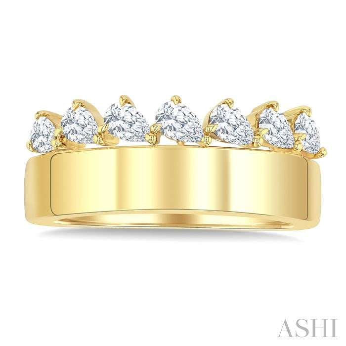 ASHI Pear Shape Diamond Fashion Wide Band 378J3PPFGYG