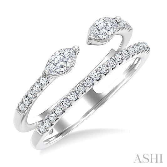 ASHI Marquise Shape Diamond Layered Fashion Ring 378L3PPFGWG