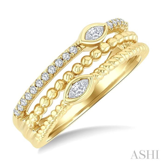 ASHI Marquise Shape Three Row Diamond Band 378W7PPTGYG-MQ