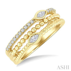 ASHI Marquise Shape Three Row Diamond Band 378W7PPTGYG-MQ