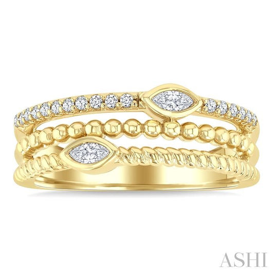 ASHI Marquise Shape Three Row Diamond Band 378W7PPTGYG-MQ