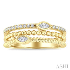 ASHI Marquise Shape Three Row Diamond Band 378W7PPTGYG-MQ