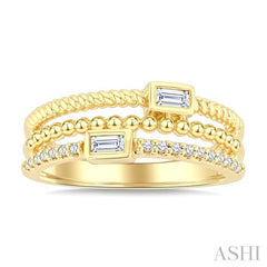 ASHI Emerald Shape Three Row Diamond Band 378W7PPTGYG-OC