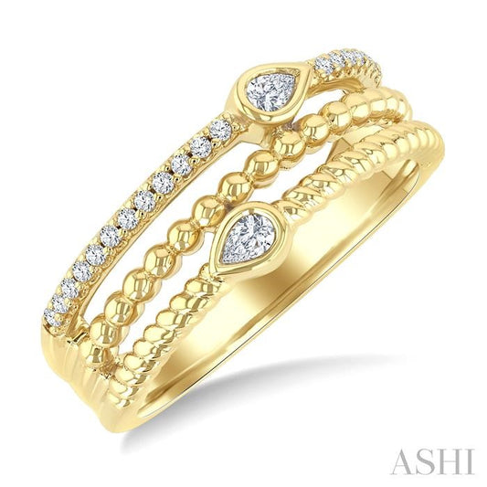 ASHI Pear Shape Three Row Diamond Band 378W7PPTGYG-PR