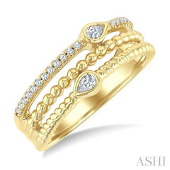 ASHI Pear Shape Three Row Diamond Band 378W7PPTGYG-PR