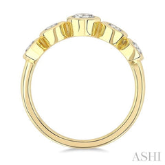 ASHI Oval Shape 5 Stone Bezel Set Diamond Band 378X1PPFGYG