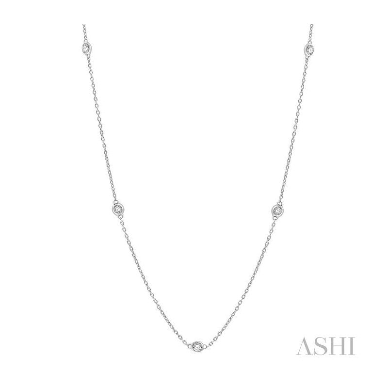 ASHI Diamond Station Necklace 990AHPPFGNKWG