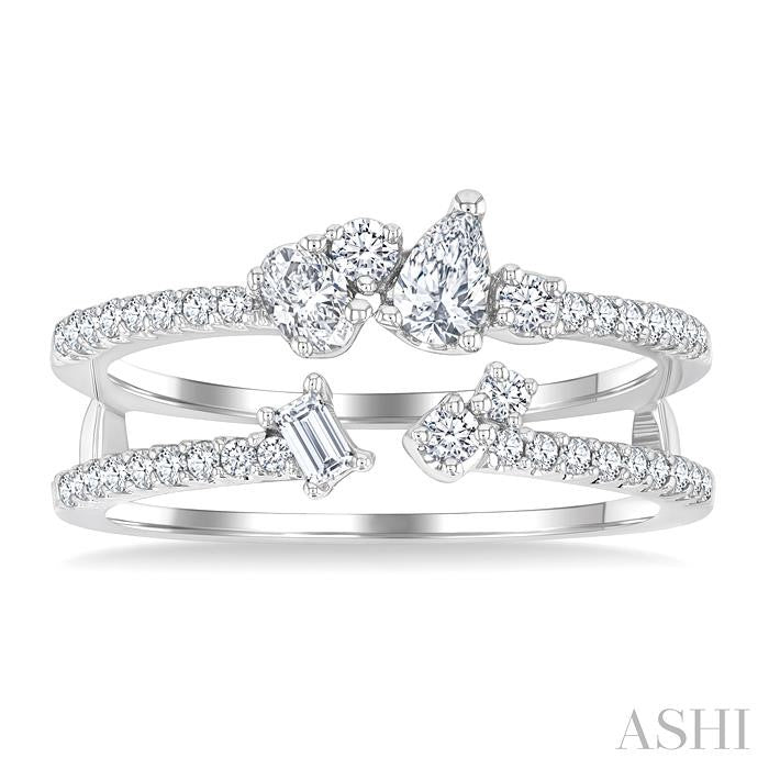 ASHI Mixed Shape Diamond Fashion Open Ring 379G3PPFGWG