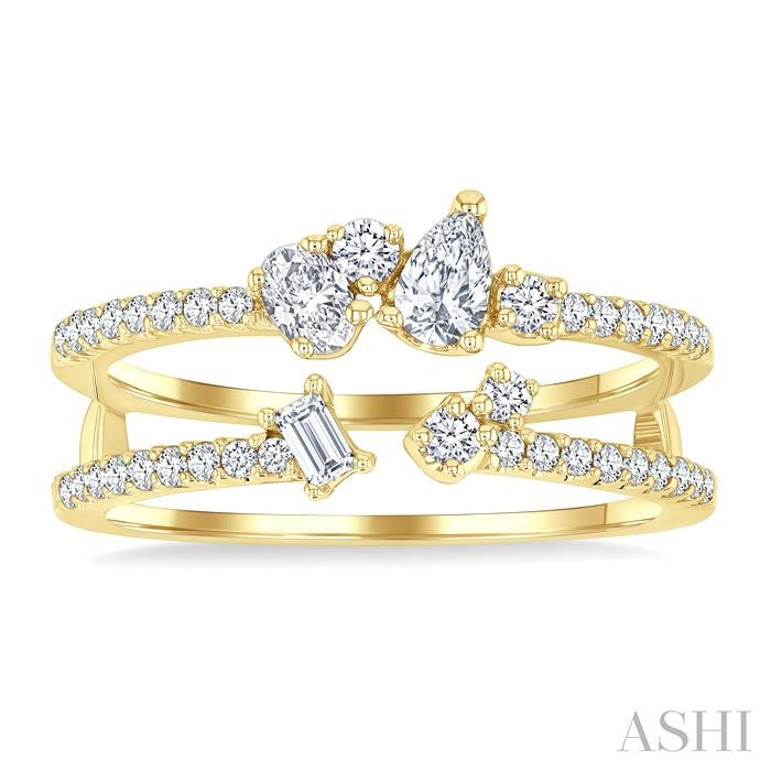 ASHI Mixed Shape Diamond Fashion Open Ring 379G3PPFGYG
