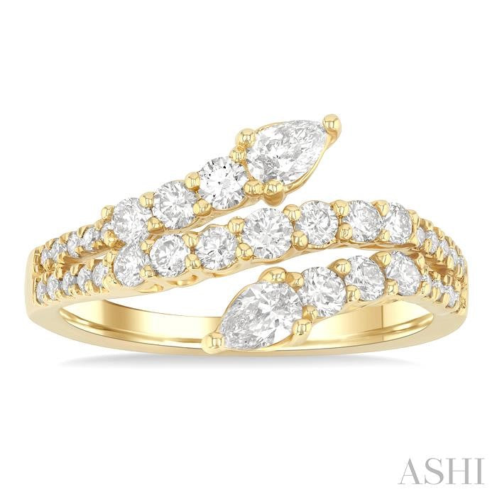 ASHI Pear Shape 2 Stone Diamond Fashion Open Band 379H1PPFGYG