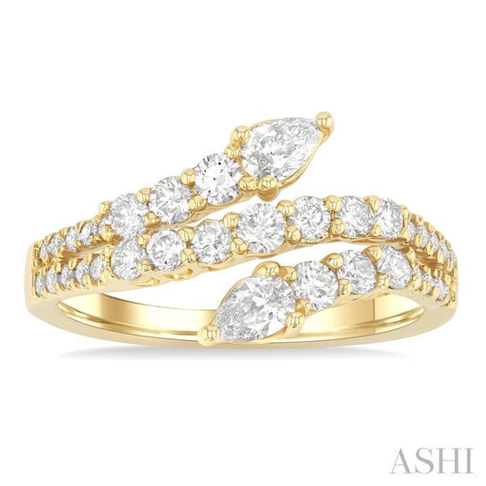ASHI Pear Shape 2 Stone Diamond Fashion Open Band 379H1PPFGYG