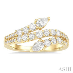 ASHI Pear Shape 2 Stone Diamond Fashion Open Band 379H1PPFGYG