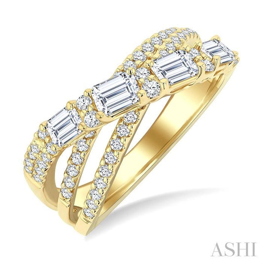 ASHI Criss Cross Diamond Fashion Ring 379J0PPFGYG-1.25