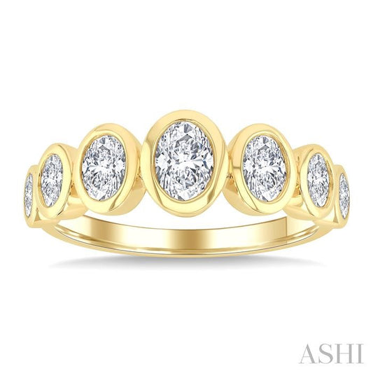 ASHI Oval Shape 7 Stone Bezel Set Diamond Band 379X1PPFGYG