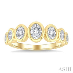 ASHI Oval Shape 7 Stone Bezel Set Diamond Band 379X1PPFGYG