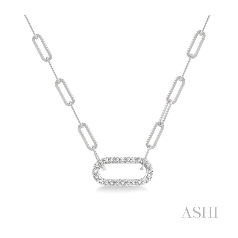 ASHI Paper Clip Diamond Fashion Pendant 998GQPPFHNKWG