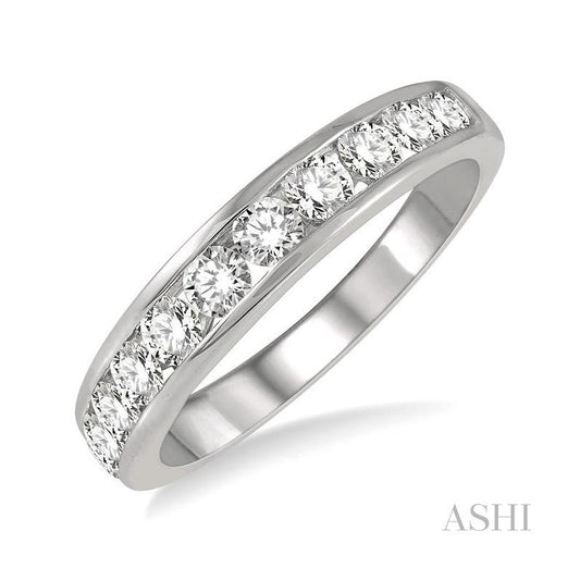 ASHI 11 Stone Channel Set Diamond Wedding Band 33312PPFGWG