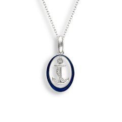 Ocean City Collection Sterling silver blue enamel anchor necklace NN0390