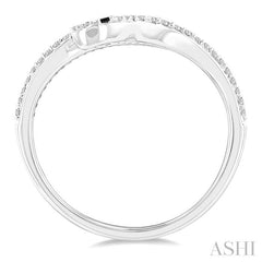 ASHI Snake Petite Black Diamond Fashion Open Ring 385J8PPTSWG