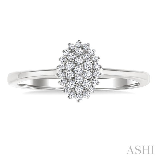 ASHI Oval Shape Petite Cluster Diamond Fashion Ring 385L8PPTSWG-OV