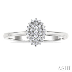 ASHI Oval Shape Petite Cluster Diamond Fashion Ring 385L8PPTSWG-OV