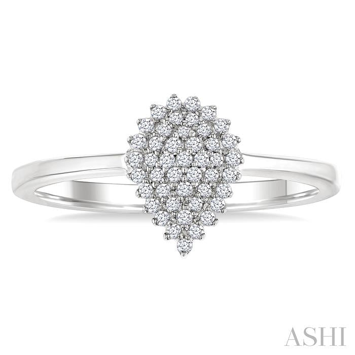 ASHI Pear Shape Petite Cluster Diamond Fashion Ring 385L8PPTSWG-PR