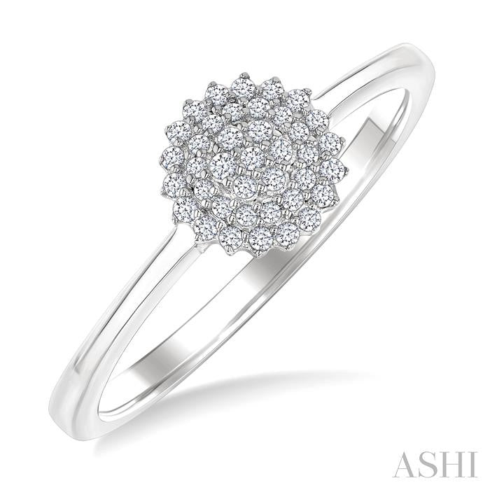 ASHI Round Shape Petite Cluster Diamond Fashion Ring 385L8PPTSWG-RD
