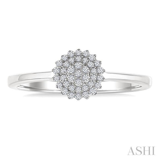 ASHI Round Shape Petite Cluster Diamond Fashion Ring 385L8PPTSWG-RD