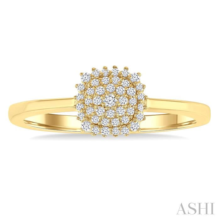 ASHI Cushion Shape Petite Cluster Diamond Fashion Ring 385L8PPTSYG-CU