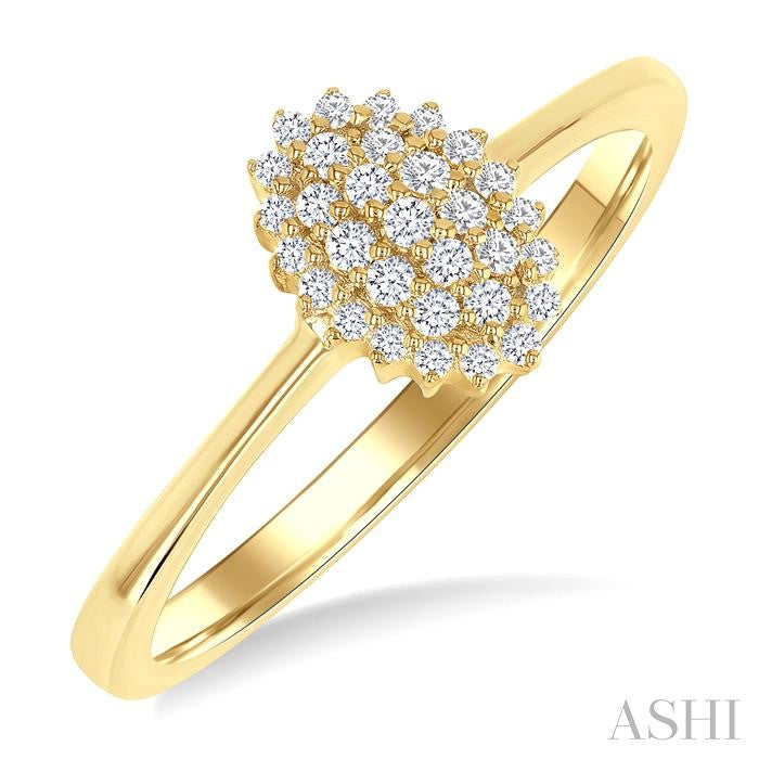 ASHI Oval Shape Petite Cluster Diamond Fashion Ring 385L8PPTSYG-OV