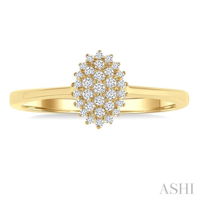 ASHI Oval Shape Petite Cluster Diamond Fashion Ring 385L8PPTSYG-OV